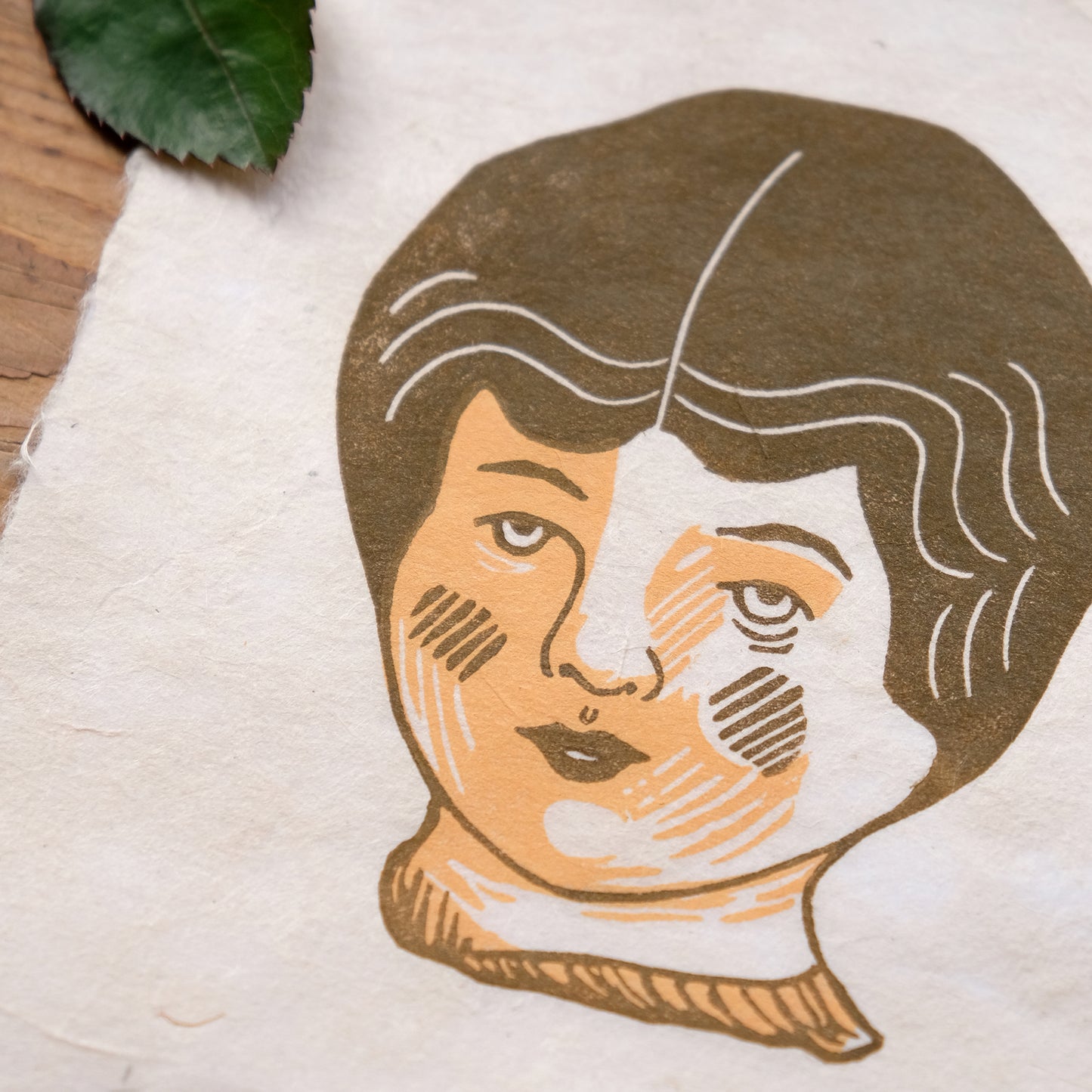 Doll's Head - Limited Edition Antique Style Lino Print