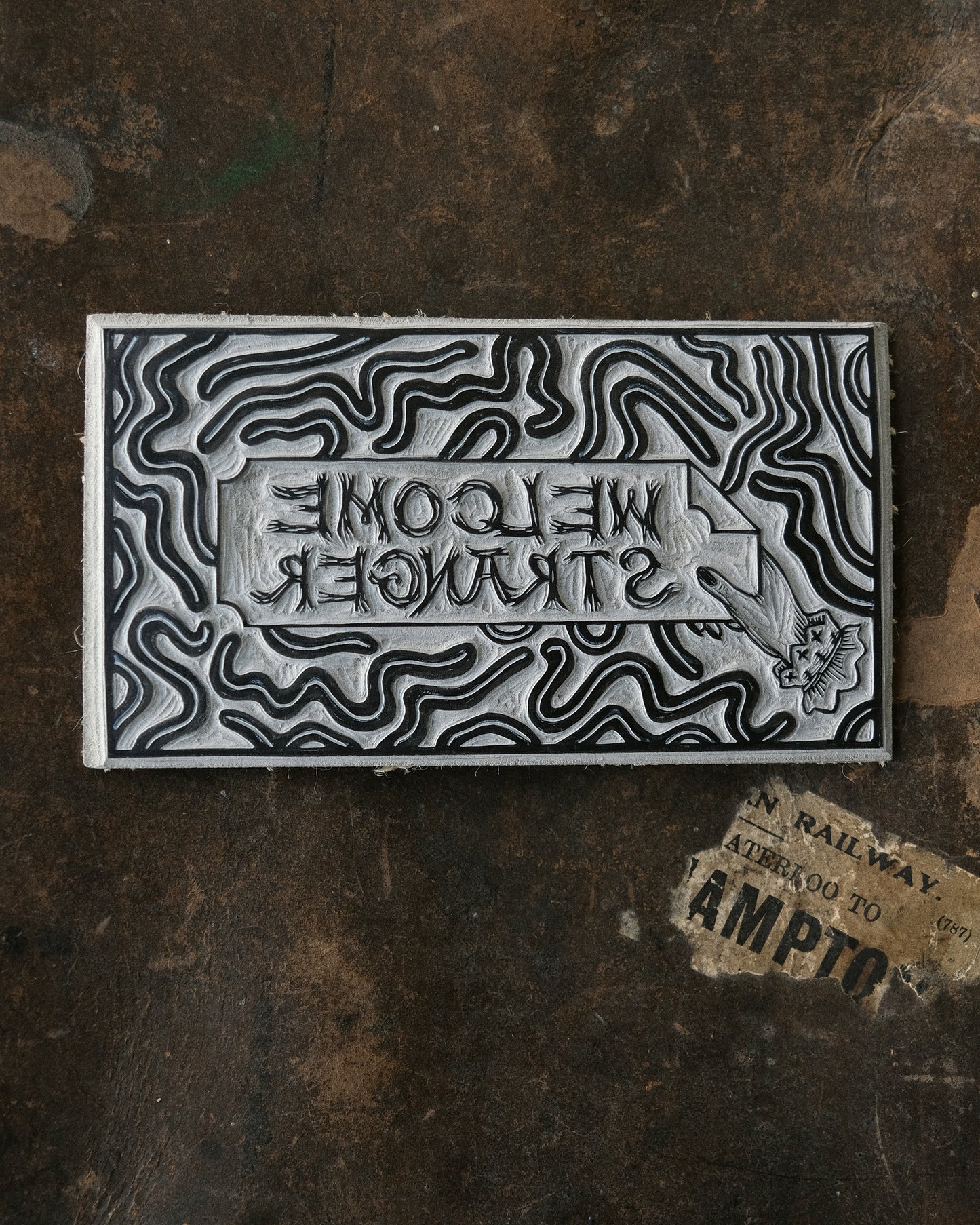 Welcome Stranger - Victorian Style Lino Print