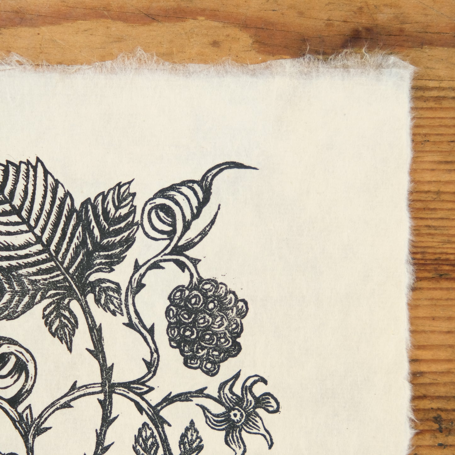 Blackberry Tangle - Lino Print
