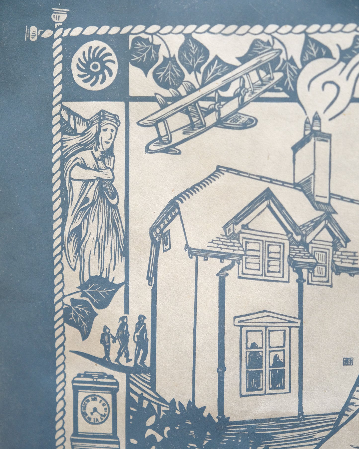 Clouds Hill Now, Then, and Before - T.E. Lawrence's Cottage Lino Print