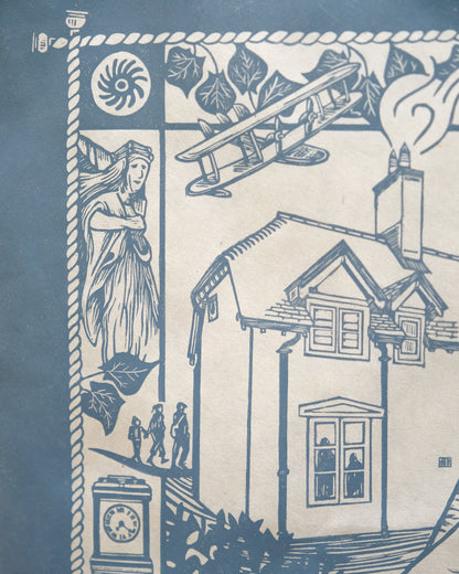 Clouds Hill Now, Then, and Before - T.E. Lawrence's Cottage Lino Print