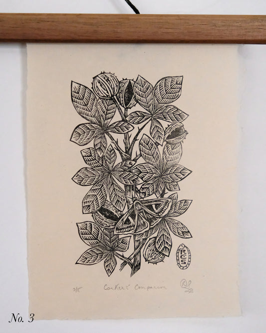 SECONDS - Conkers' Companion - Lino Print