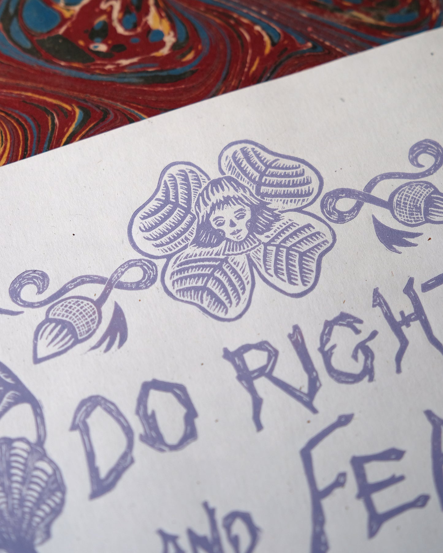 Do Right And Fear Not - Linocut Motivational Proverb Poster