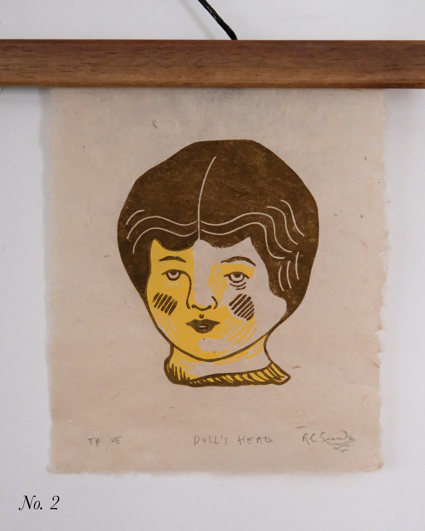 SECONDS - Doll's Head - Lino Print