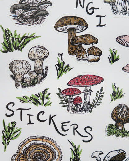 Fungi and Mushroom Sticker Set