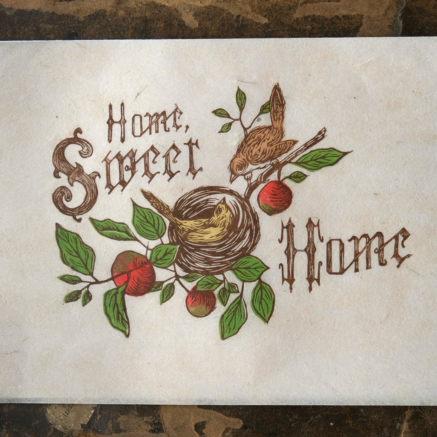 Home Sweet Home - Victorian Style Lino Print