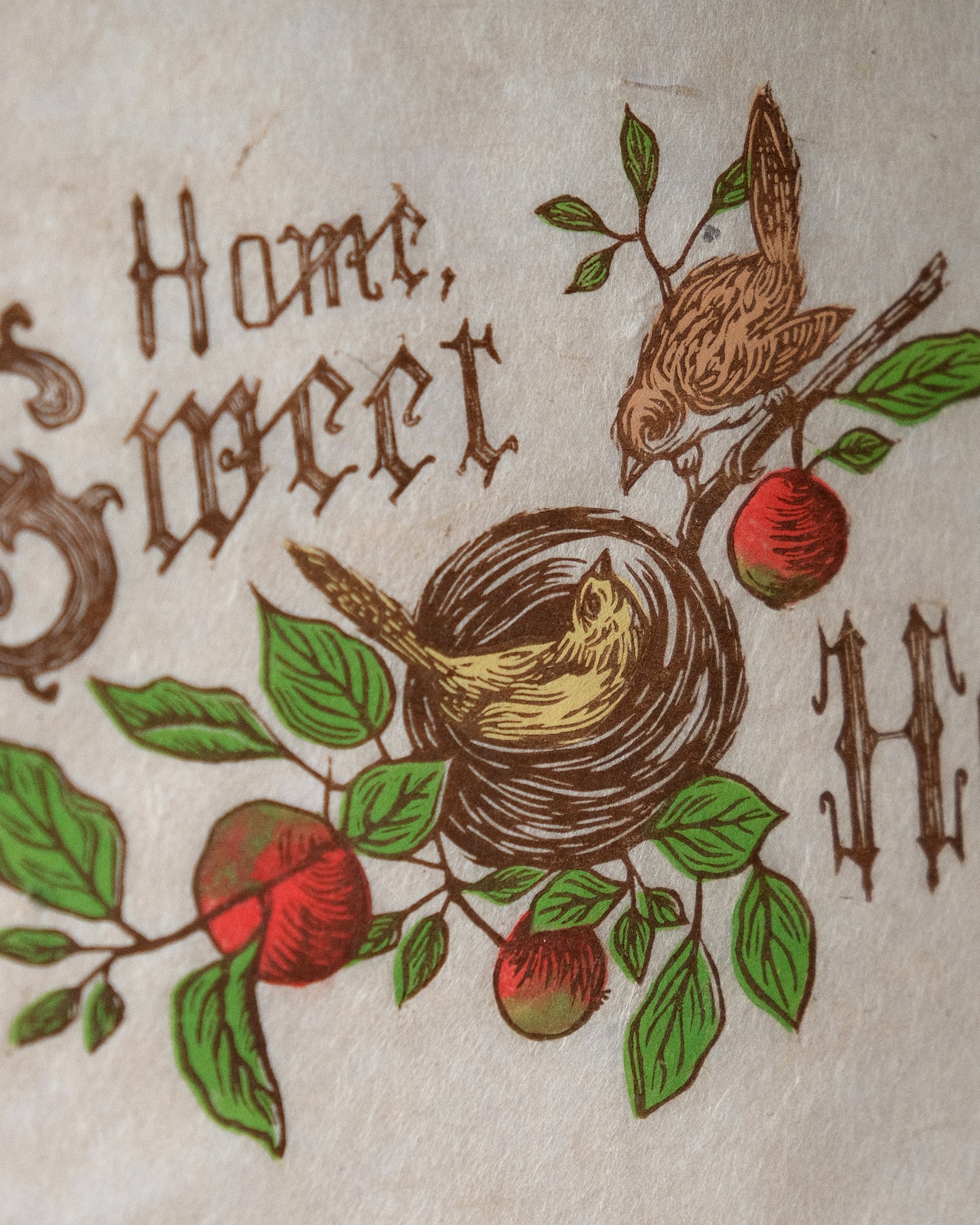 Home Sweet Home - Victorian Style Lino Print