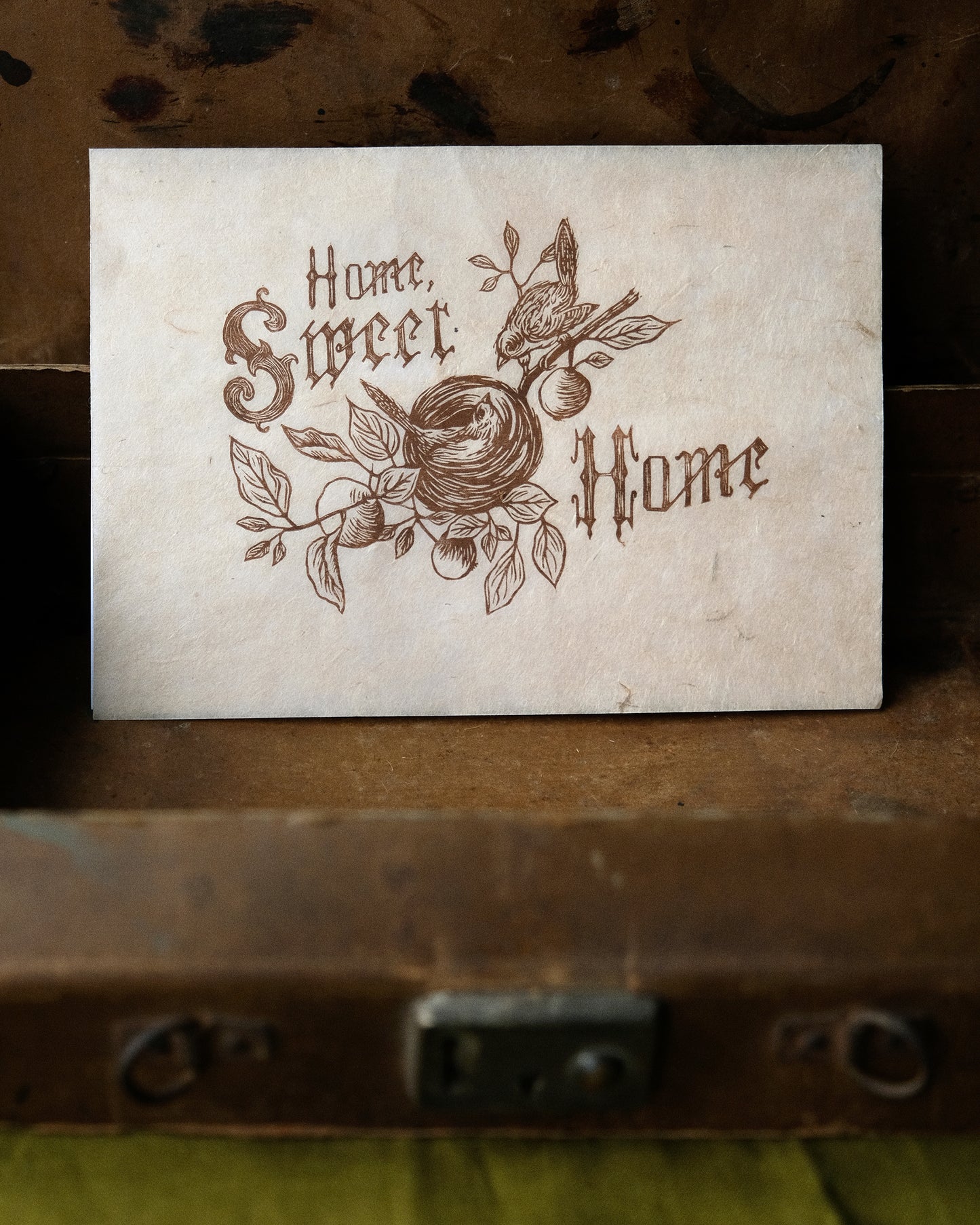 Home Sweet Home - Victorian Style Lino Print