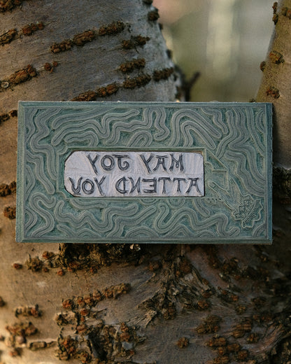 May Joy Attend You - Positive Message Handmade Lino Print Greetings Card