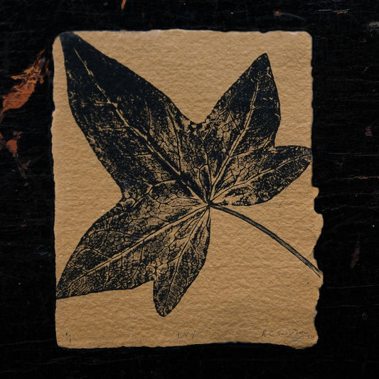 Ivy on Ochre - Botanical Monoprint