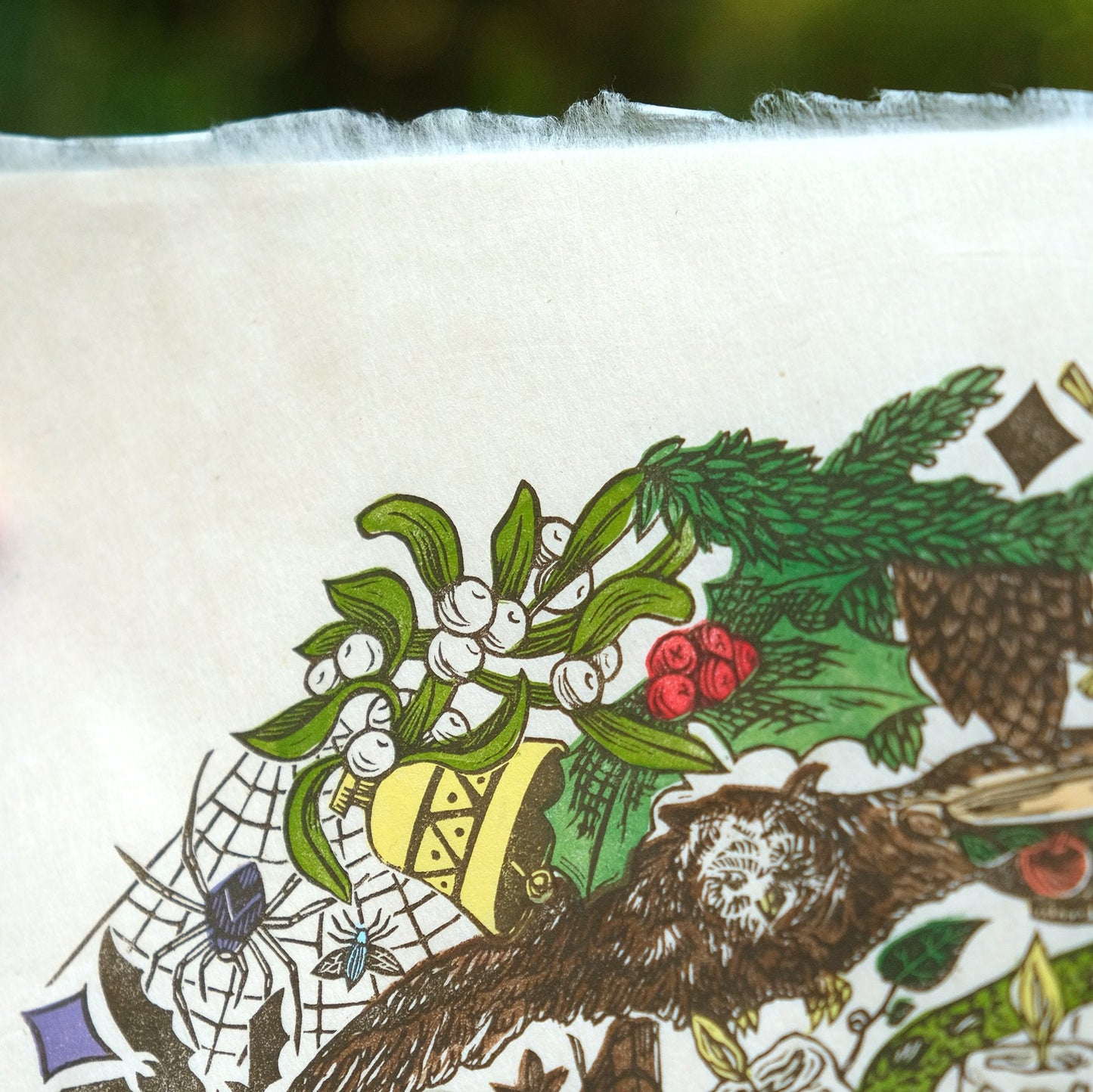The Wheel Of The Year - Pagan and Nature Lino Print