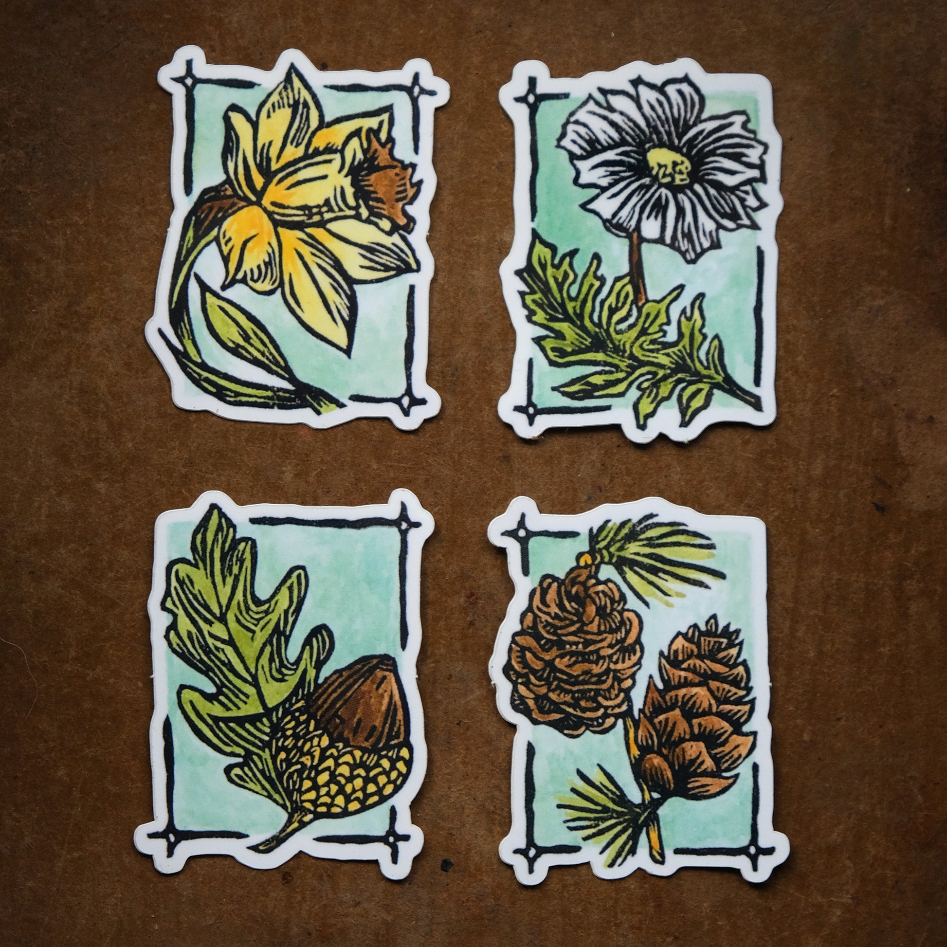 Seasonal Botanical Stickers - Set of Four – Rachel Snowdon Studio