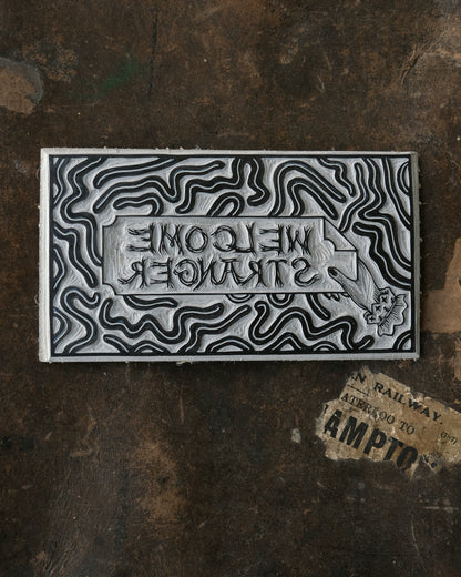 Welcome Stranger - Victorian Style Lino Print