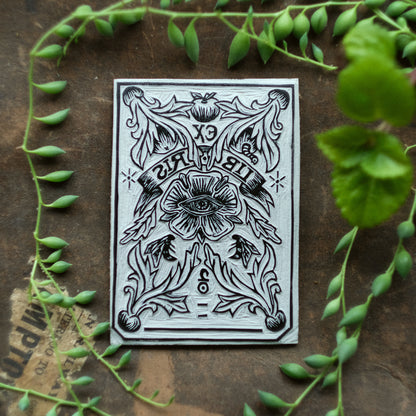 Rose of Providence - Lino Printed Ex Libris Bookplate