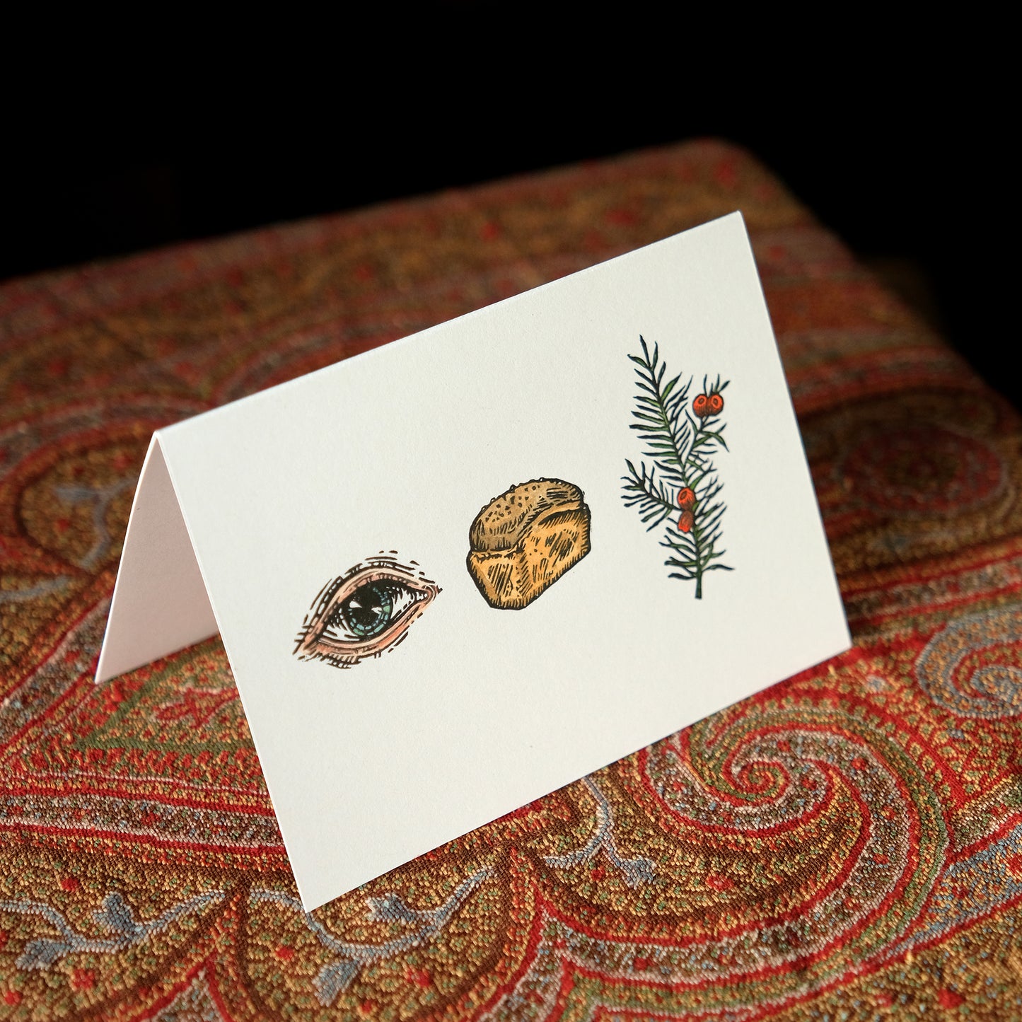 Eye Loaf Yew / I Love You - Hand Painted, Hand Printed Greetings Card (Colour)