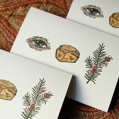 Eye Loaf Yew / I Love You - Hand Painted, Hand Printed Greetings Card (Colour)